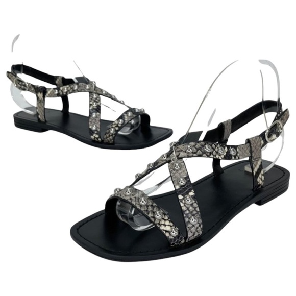 Marc Fisher LTD Fianna2 Snake Print Leather Studded Womens Sandals Size 8M - Picture 10 of 13